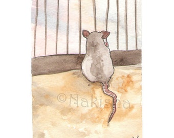 The BlueDogRose Tarot - Original Art - Five of Rodents