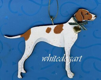 Handpainted English Pointer Christmas Ornament