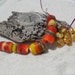 Lampwork Beads Set, Orange-Yellow-Red-Goldstone Handmade SRA LETEAM Destash