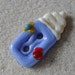 Lampwork Button,Birdhouse Button, 2 Hole Glass Button Handmade SRA LETEAM Glassymom
