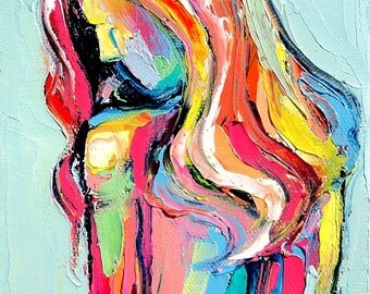 Femme 28 16x20 abstract nude Lustre print reproduction by 