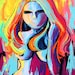 Original abstract oil painting female nude by Aja