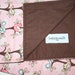 Large Pink Birdy Birds Flannel Baby Blanket - Personalized Girl Blanket