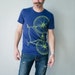 FIXIE BIKE TSHIRT unisex lime green bicycle on indigo xs small medium large xl