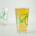 4 bicycle pint or rocks glasses, screen printed bike glassware
