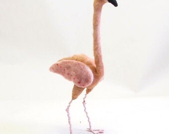 Vintage Inspired Spun Cotton Flamingo Ornament/Figure