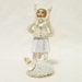 Spun Cotton Vintage Style White Cat Girl Figure
