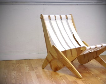 Leentu Lounge Chair Mid Century Modern natural cream combo Boomerang