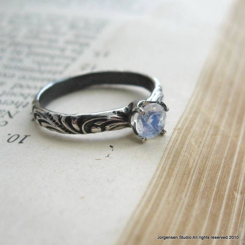 Moonstone wedding ring