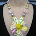 SALE Vintage necklace , Flower Necklace - Pastel