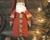Primitive PATTERN - Christmas Folk Art Santa Doll Digital PDF Pattern