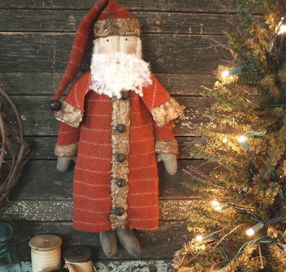 Primitive Christmas Folk Art Santa Doll EPATTERN