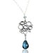 Blue topaz necklace - recycled sterling silver - modern necklace - bubbles - ready to ship - Champagne