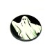 Spooky Boo Ghost Jewelry Black and White Ghost Brooch Circle Pin