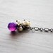 Purple Pearl Necklace Agate Gunmetal Gemstones Grape