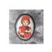 Little Red Riding Hood and Wolf-- Folk Art Original Christmas Ornament-- Printed and Stuffed Fabric