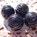 Glossy Black Geometric Cut Outs Vintage Lucite Beads