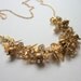 Golden Leaf Necklace Pearls Crystals Czech Glass Matte Gold Long Featured in 100 Layer Cake