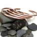 Copper Cuff Bracelet Round Wire Unisex - medium / large