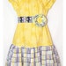 size 3T/4T - Girls Boutique Peasant Dress - PLAID Sunshine