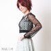 Black lace top with stars - sz S-M or your size
