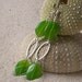 Apple Green Opal and Silver Long Earrings