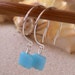 Baby Blue Square Glass Beaded Earrings