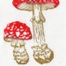 Fly Agaric Linocut - Fairytale Mushroom Amanita muscaria with Red and White Cap, Typography, Natural History, Lino Block Print