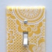 Light Switch Plate Cover, wall decor - yellow with white lace pattern