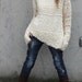 oversized White sweater, Ivory, cream, asymmetrical, grunge sweater, loose knit, open weave, LAST ONE