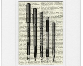 writing pens dictionary page print