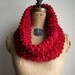 Chunky knit cowl Poppy Red. Infinity scarf.