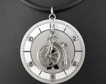 Steampunk Penny Farthing Necklace - Riding the Penny Farthing of Time by COGnitive Creations