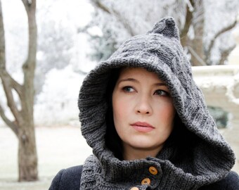 Through the Woods Hood Hand Knit in Peruvian Wool