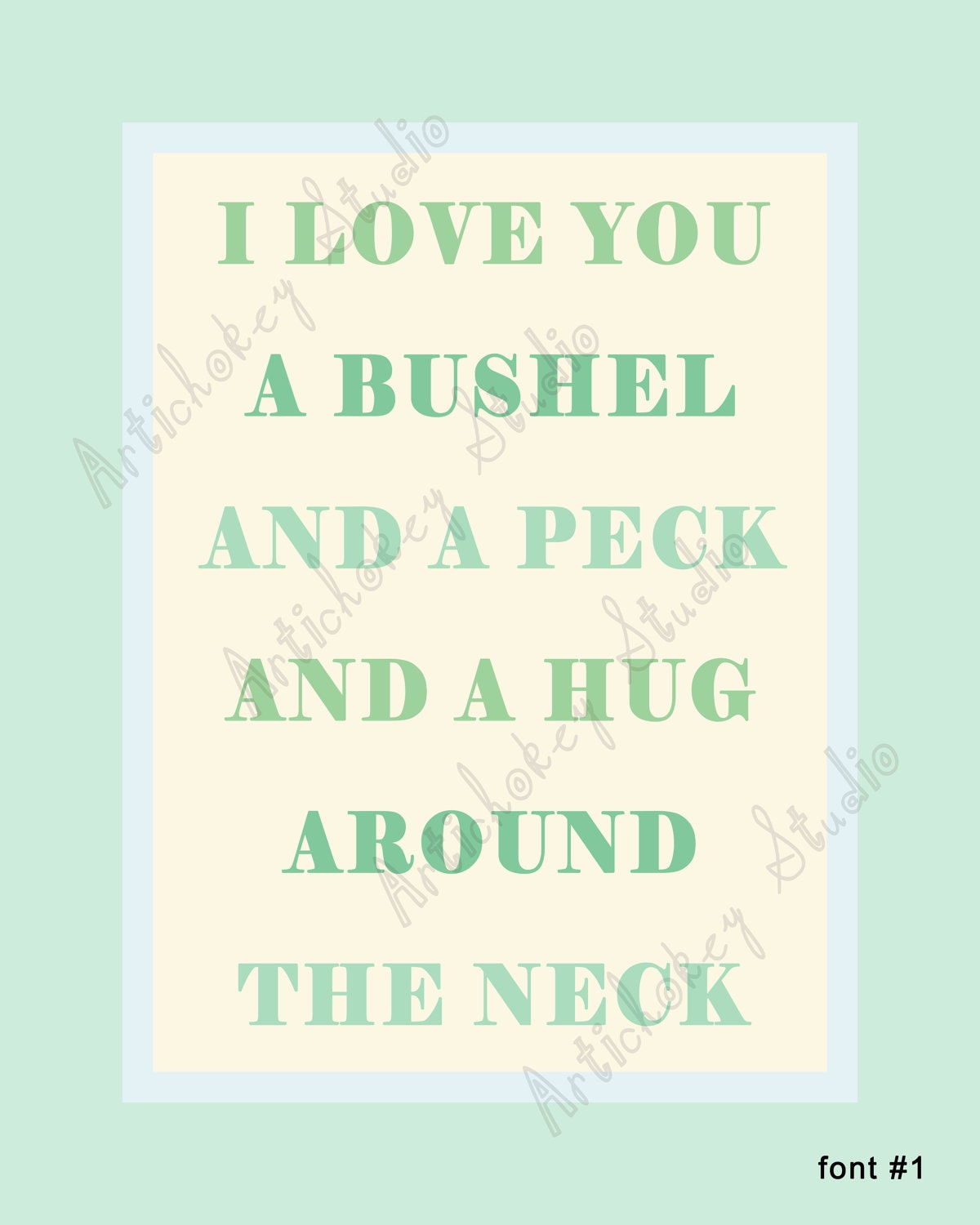 I Love You a Bushel and a Peck Instant Download Print