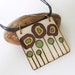 Wood Burned Pendant - Flower Garden - Square - Lightweight