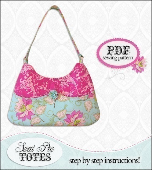 Pocket Purse PDF Handbag Sewing Pattern / Sweet Pea Totes