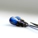 Blue Kyanite Earrings, Dark Denim Blue Gemstone Earrings, Wire Wrapped Oxidized Sterling Silver
