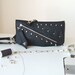 Stella, Handmade black leather clutch bag with studded detail. SALE WAS 95 /// RESERVED