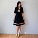 vintage 1970s BOHEMIAN black floral day dress