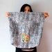 vintage ACID WASH tote / 1980s novelty wolf print hand bag