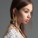 Ear Cuff Ear Stud combo - The Cascade Earring - Glass Beads, Metal beads, Metals chain - LAST PAIR