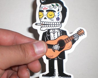 Johnny Cash Calavera Die Cut Vinyl Sticker
