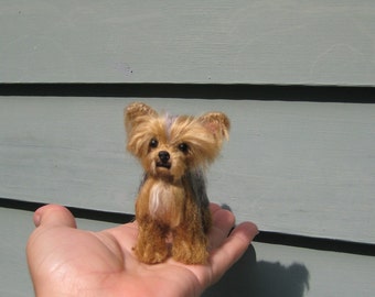 Felt Miniature Animal Sculpture / Needle Felted Dog / Custom Pet Portrait / Artist Sculpture / cute small size