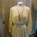 RESERVED Vintage Yellow party dress 1970s Boho lace Gauze S M