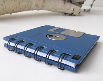 Floppy Disk Mini Notebook in Brilliant Blue Recycled Geek Gear Blank