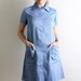 Vintage Mushroom Tunic - Cornflower Blue Fashion Psychedelic Shrooms Novelty Dress - Small to Medium