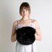 Vintage Fur Muff - Jet Black Large Hidden Pocket Muff