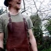Leather Work Apron with Brass Buckles and Hammer Loop