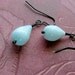 peruvian opal earrings, oxidized sterling silver, peru opal earrings, everyday earrings, natural gemstone, simple earrings, blue opal